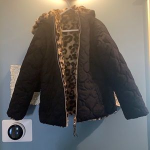 Black/leopard coat-double sided